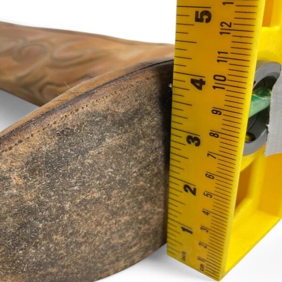 Vintage J. Chisholm Marbled Deerskin Leather Western Cowboy Boots Men's 9 D - Picture 10 of 11